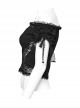 Sexy One Line Collar Black Knitted With Lace Side String Gothic Short Sleeved T-Shirt