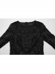 Black Lace Appliqué Embroidery And Stretch Knit Fabric Gothic Style Long Sleeved Slightly See Through Dress