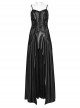 Black Burnt Embossed Chiffon Gothic Suspender Sleeveless Dress