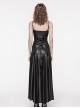 Black Burnt Embossed Chiffon Gothic Suspender Sleeveless Dress