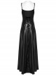 Black Burnt Embossed Chiffon Gothic Suspender Sleeveless Dress