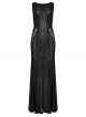 Sexy Stretchy Fin Mesh Back Adjustable Gothic Style Slightly See Through Sleeveless Dress