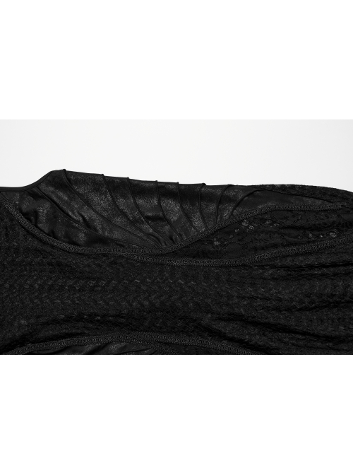 Sexy Stretchy Fin Mesh Back Adjustable Gothic Style Slightly See Through Sleeveless Dress