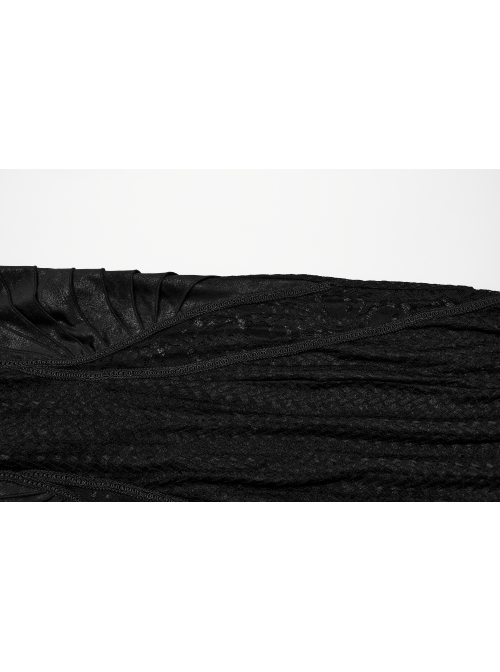 Sexy Stretchy Fin Mesh Back Adjustable Gothic Style Slightly See Through Sleeveless Dress
