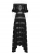 Black Daily Lace Hollow Appliqué With One Line Collar Gothic Slim Short Sleeved Dress