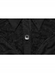 Sexy Black Lace Dark Pattern Woven Front And Middle Hand Seam Buttons With Rope Adjustment Gothic Lantern Sleeve Shirt