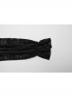 Sexy Black Lace Dark Pattern Woven Front And Middle Hand Seam Buttons With Rope Adjustment Gothic Lantern Sleeve Shirt
