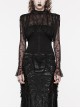 Loose Retro Black See Through Lace Gothic Long Sleeved Shirt