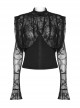 Loose Retro Black See Through Lace Gothic Long Sleeved Shirt