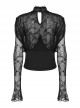 Loose Retro Black See Through Lace Gothic Long Sleeved Shirt