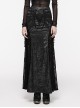Black Slightly See Through Ruffles With Lace Woven Gothic Style Gorgeous Skirt