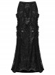 Black Slightly See Through Ruffles With Lace Woven Gothic Style Gorgeous Skirt