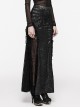 Black Slightly See Through Ruffles With Lace Woven Gothic Style Gorgeous Skirt