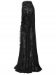 Black Slightly See Through Ruffles With Lace Woven Gothic Style Gorgeous Skirt