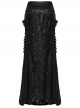 Black Slightly See Through Ruffles With Lace Woven Gothic Style Gorgeous Skirt