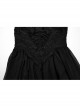 Black Gradient Chiffon Sexy Gorgeous Appliqué Embroidery Gothic Style Adjustable Suspender Dress