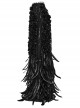 Gorgeous Black Feather Sequined Mesh With Knitted Rose Gothic Hip Hugging Skirt