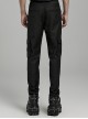 Black Simple Woven Suit Fit Punk Style Men's Cargo Trousers