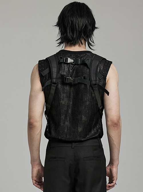 Handsome Adjustable Black Nylon With Clip Buckle Punk Style Men's Harness