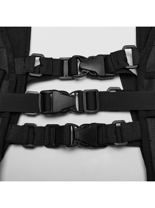 Handsome Adjustable Black Nylon With Clip Buckle Punk Style Men's Harness
