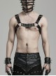 Personalized Black PU Patent Leather With Metal Buckle Link Punk Style Adjustable Harness