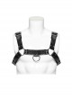 Personalized Black PU Patent Leather With Metal Buckle Link Punk Style Adjustable Harness