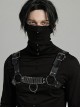 Personalized Black PU Patent Leather With Metal Buckle Link Punk Style Adjustable Harness