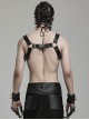 Personalized Black PU Patent Leather With Metal Buckle Link Punk Style Adjustable Harness