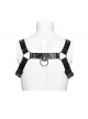 Personalized Black PU Patent Leather With Metal Buckle Link Punk Style Adjustable Harness
