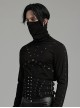 Personalized Black Non Elastic Denim With Mesh Front Center Zipper And String Punk Style Adjustable Men`s Girdle