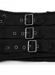 Personalized Black Non Elastic Denim With Mesh Front Center Zipper And String Punk Style Adjustable Men`s Girdle