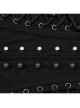Personalized Black Non Elastic Denim With Mesh Front Center Zipper And String Punk Style Adjustable Men`s Girdle