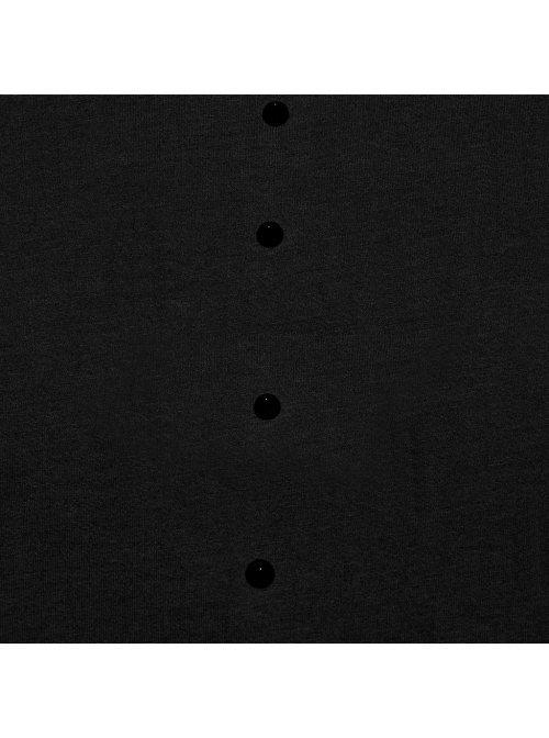 Handsome Black Simple Stretch High Collar Ear Hanging Punk Style Long Sleeve T-Shirt