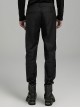 Black Simple Fit Non Elastic Woven String Punk Style Men's Trousers
