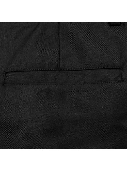 Black Simple Fit Non Elastic Woven String Punk Style Men's Trousers