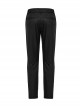 Black Simple Fit Non Elastic Woven String Punk Style Men's Trousers