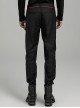 Black And Red Simple Fit Non Elastic Woven String Punk Style Men's Trousers