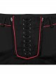 Black And Red Simple Fit Non Elastic Woven String Punk Style Men's Trousers