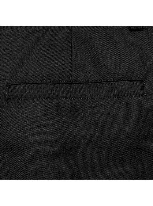 Black And Red Simple Fit Non Elastic Woven String Punk Style Men's Trousers
