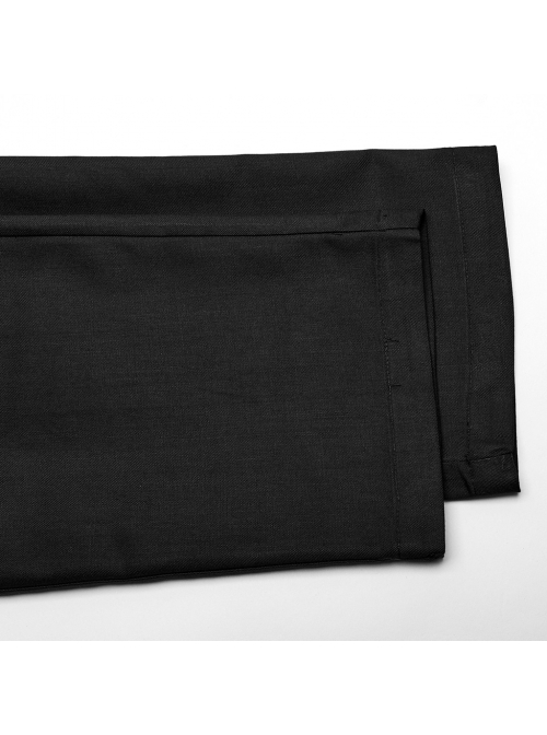 Black And Red Simple Fit Non Elastic Woven String Punk Style Men's Trousers