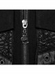 Handsome Black Twill Woven Stitching Crackled Leather Mesh Shoulder Eyelet String Punk Style Sleeveless Three Dimensional Vest