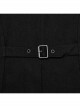 Handsome Black Twill Woven Stitching Crackled Leather Mesh Shoulder Eyelet String Punk Style Sleeveless Three Dimensional Vest