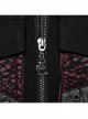 Handsome Black And Red Twill Woven Stitching Crackled Leather Mesh Shoulder Eyelet String Punk Style Sleeveless Three Dimensional Vest
