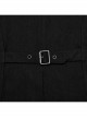 Handsome Black And Red Twill Woven Stitching Crackled Leather Mesh Shoulder Eyelet String Punk Style Sleeveless Three Dimensional Vest