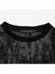 Old Black And Gray Decadent Texture Shoulder Eyelet Webbing Decoration Gothic Style Daily Sleeveless Vest