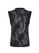 Old Black And Gray Decadent Texture Shoulder Eyelet Webbing Decoration Gothic Style Daily Sleeveless Vest