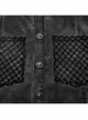 Black And Gray Distressed Woven With Stretch Rhombus Mesh Punk Style Men's Sleeveless Shirt