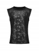 Old Style Black Shabby Decadent Muscular Shoulder Eyelet Webbing Gothic Style Daily Sleeveless Vest