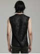 Old Style Black Shabby Decadent Muscular Shoulder Eyelet Webbing Gothic Style Daily Sleeveless Vest