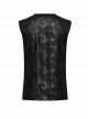 Old Style Black Shabby Decadent Muscular Shoulder Eyelet Webbing Gothic Style Daily Sleeveless Vest